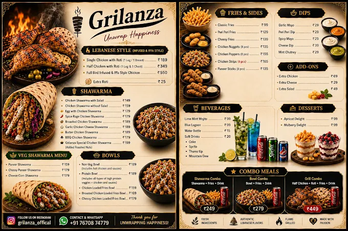Grilanza menu board